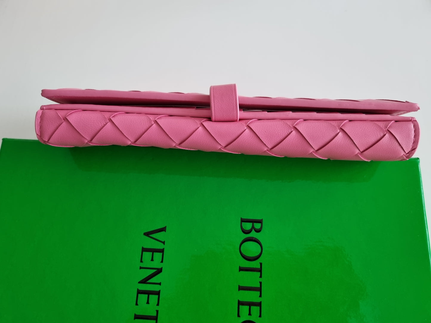 Bottega Veneta lange Geldbörse/Portemonnaie - Intrecciato - Pink