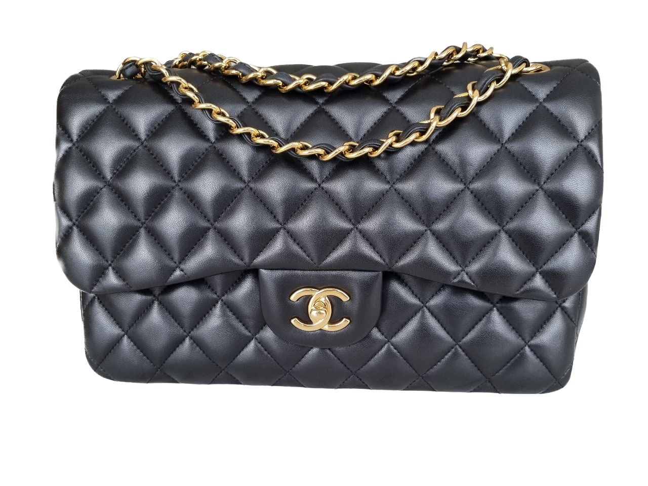 Chanel jumbo gold hardware hotsell