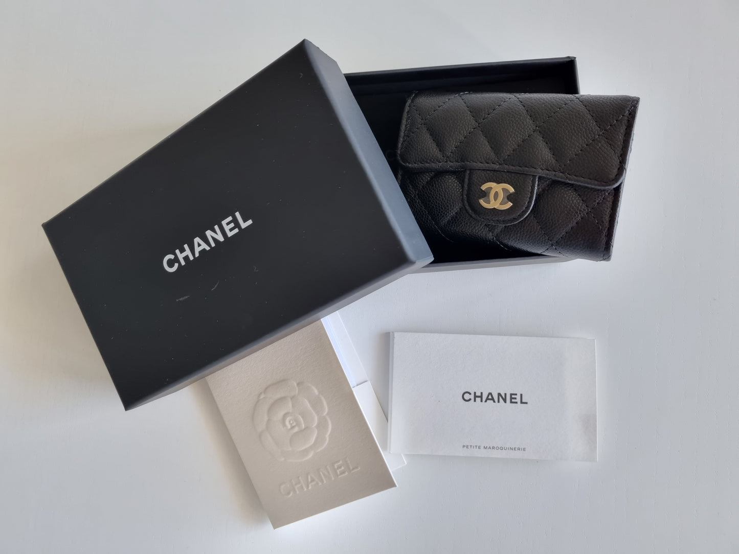Chanel O-Key Holder Schlüsseletui - Kaviarleder Schwarz - Fullset