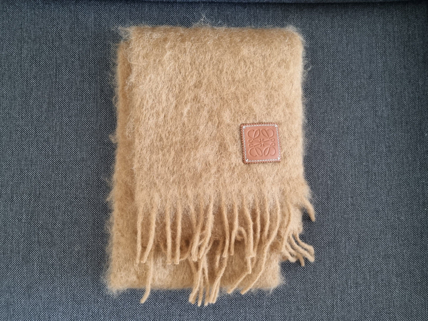 Loewe Schal mit Mohair und Wolle - Camel - Kamelbraun