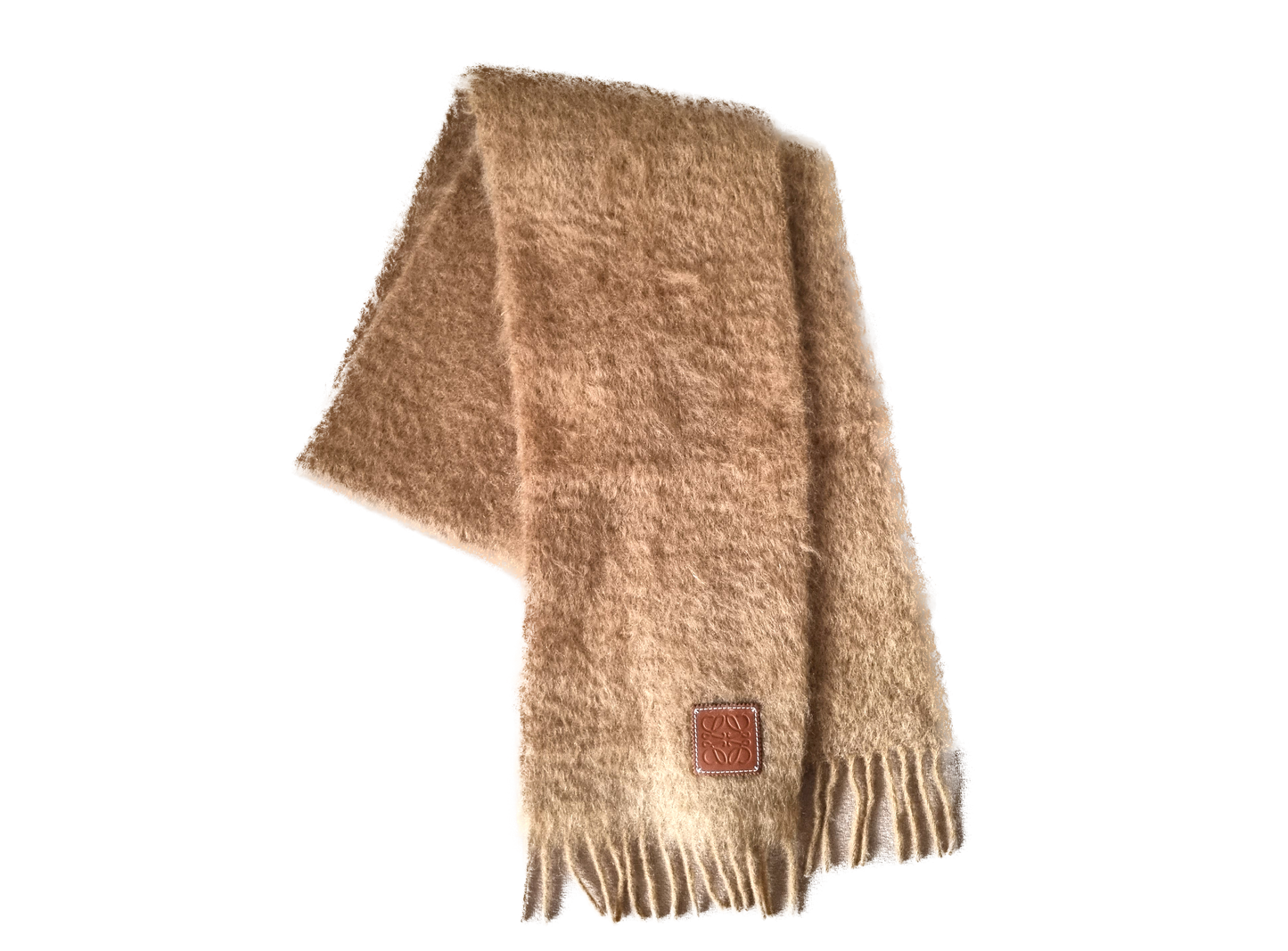 Loewe Schal mit Mohair und Wolle - Camel - Kamelbraun