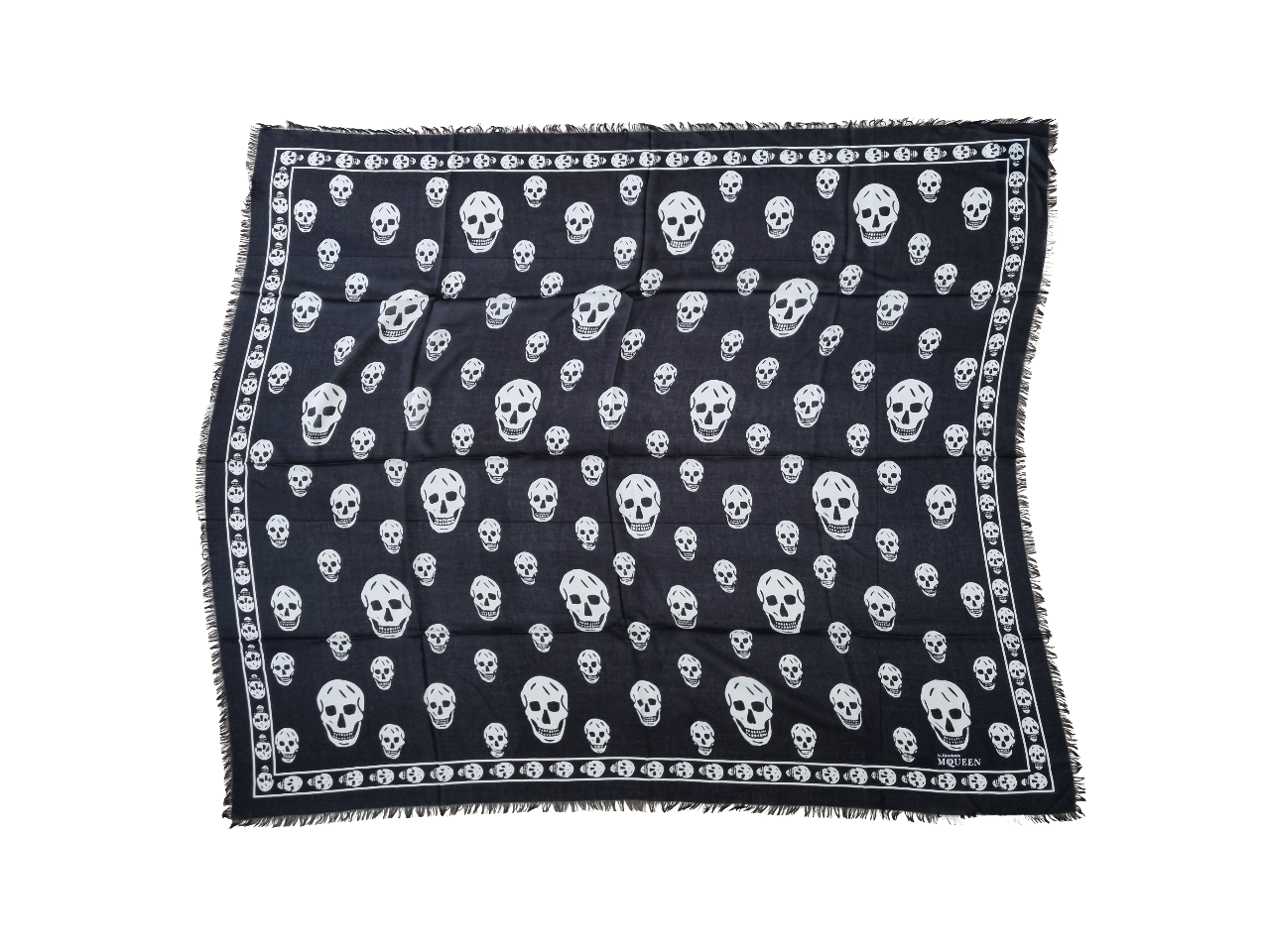 Alexander McQueen Halstuch mit Totenkopf-Print - Schwarz/Weiß