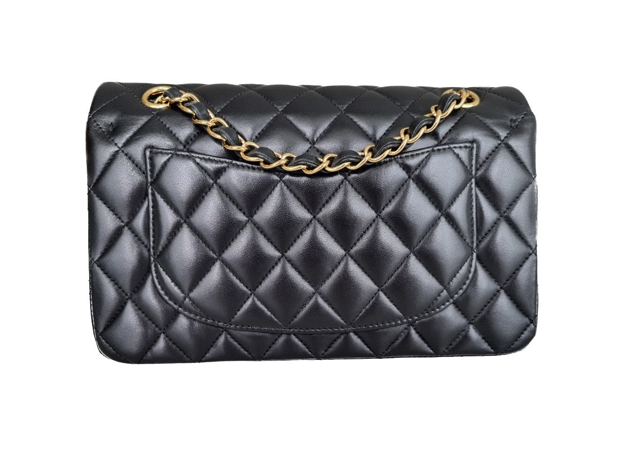 Chanel Small Classic Double Flap - Schwarz - Lammleder mit Hardware in Gold