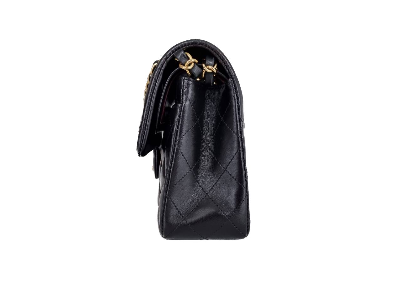 Chanel Small Classic Double Flap - Schwarz - Lammleder mit Hardware in Gold