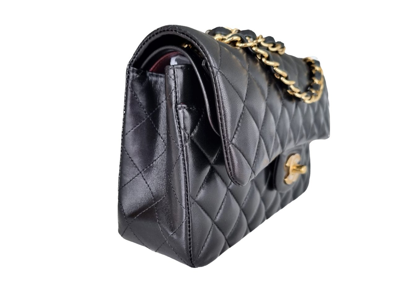 Chanel Small Classic Double Flap - Schwarz - Lammleder mit Hardware in Gold