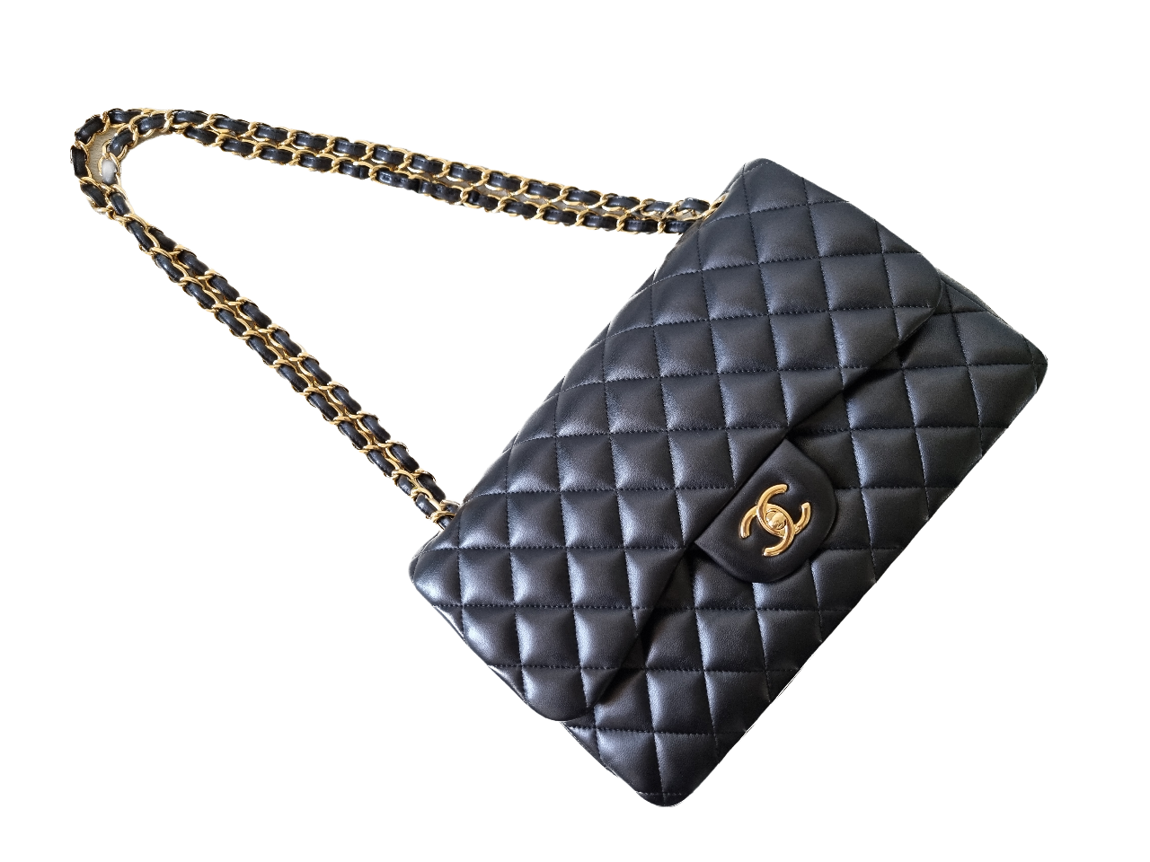 Chanel Jumbo Classic Double Flap - Schwarz - Lammleder mit Hardware in Gold