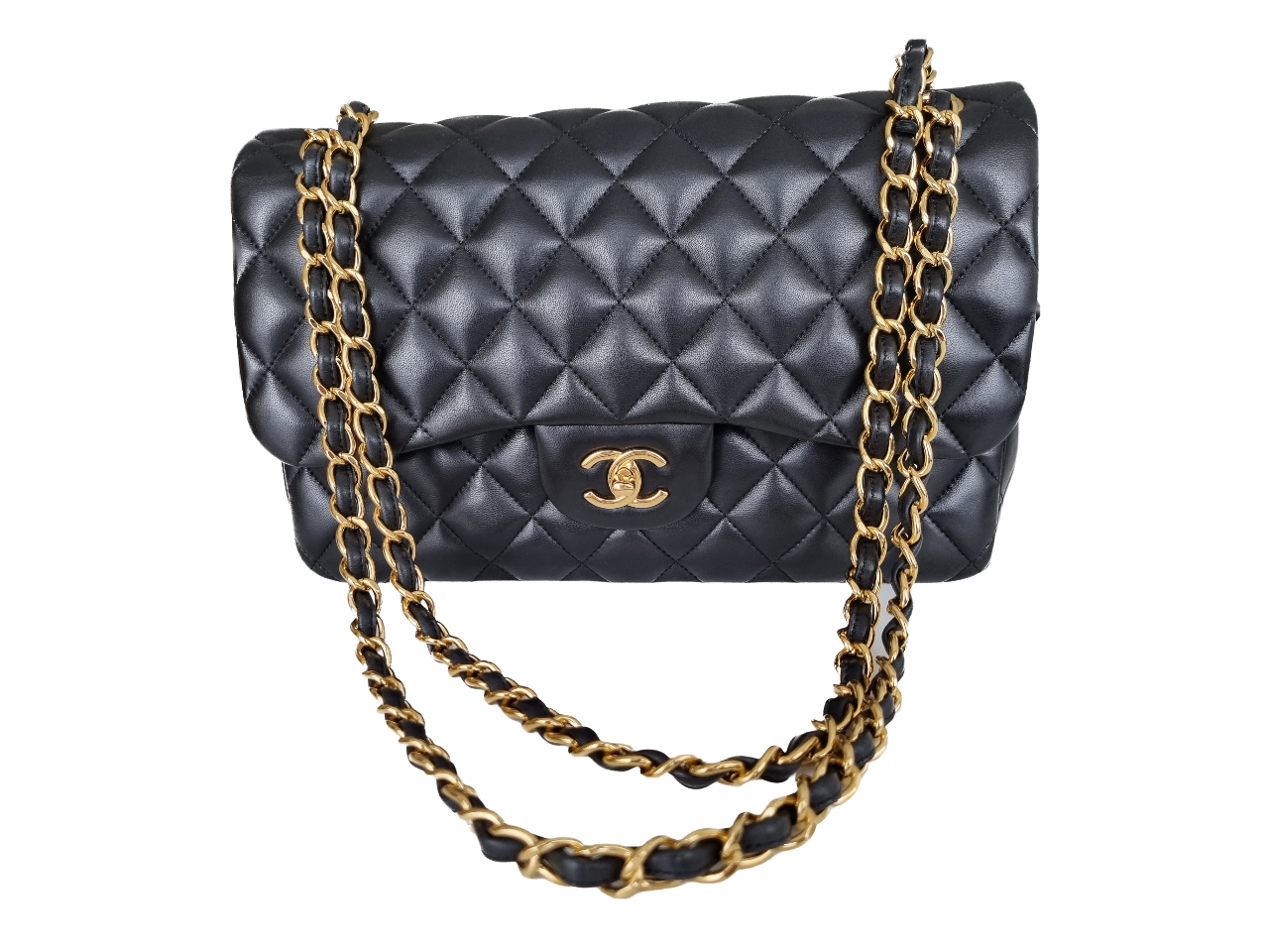 Chanel Jumbo Classic Double Flap - Schwarz - Lammleder mit Hardware in Gold