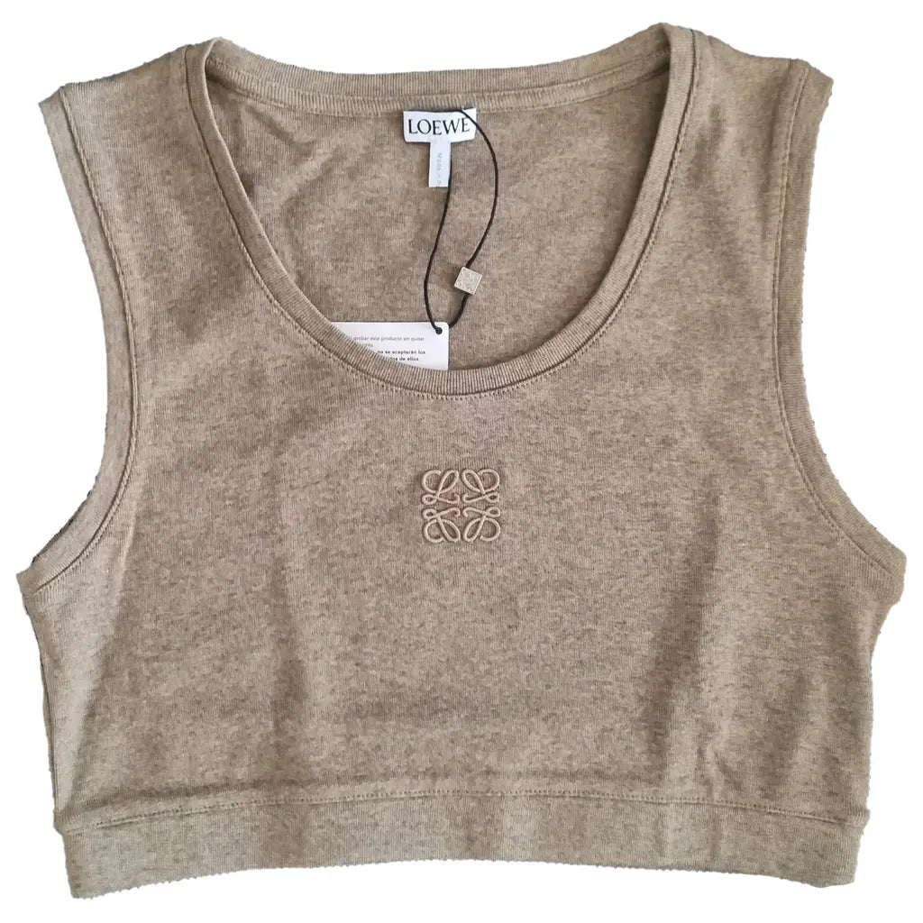 Loewe Cropped Tanktop Anagram - Taos Taupe - Größe S